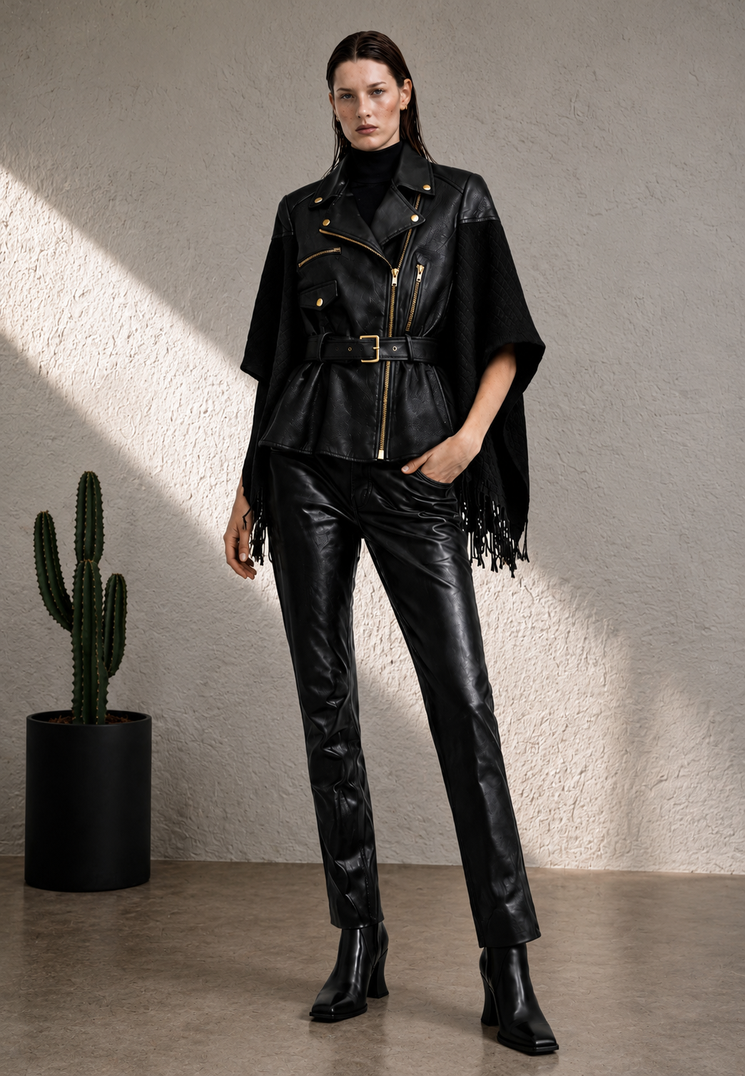 Huapi Black Poncho